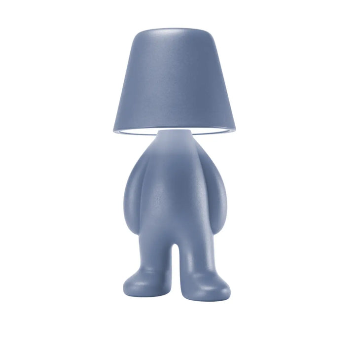 Lampada celeste a forma di personaggio in piedi con testa a forma di paralume Qeeboo visione frontale