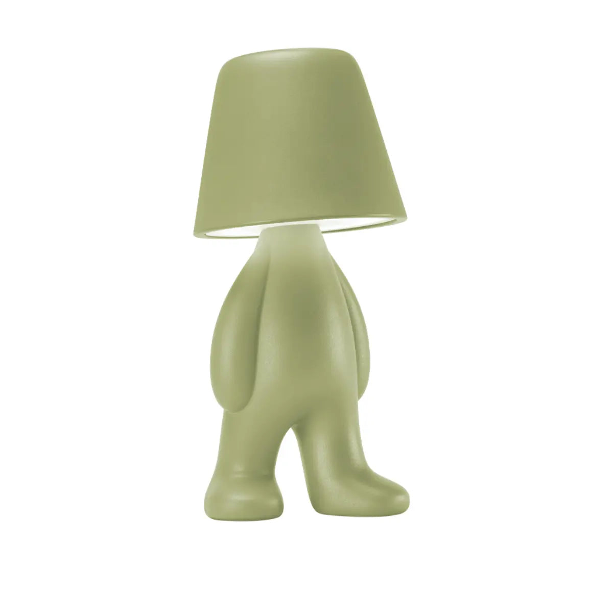 Lampada verde a forma di personaggio in piedi con testa a forma di paralume Qeeboo