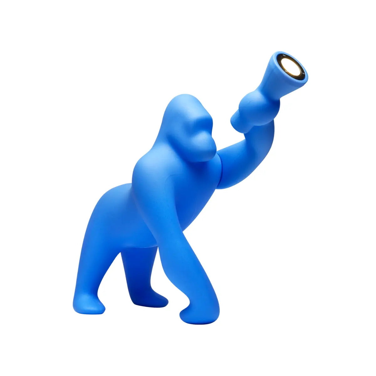 Lampada celeste a forma di King Kong con un braccio esteso che sorregge una torcia