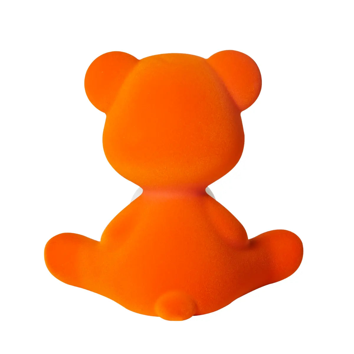 Lampada a forma di orsetto arancione con sfera che s'illumina al centro di Qeeboo