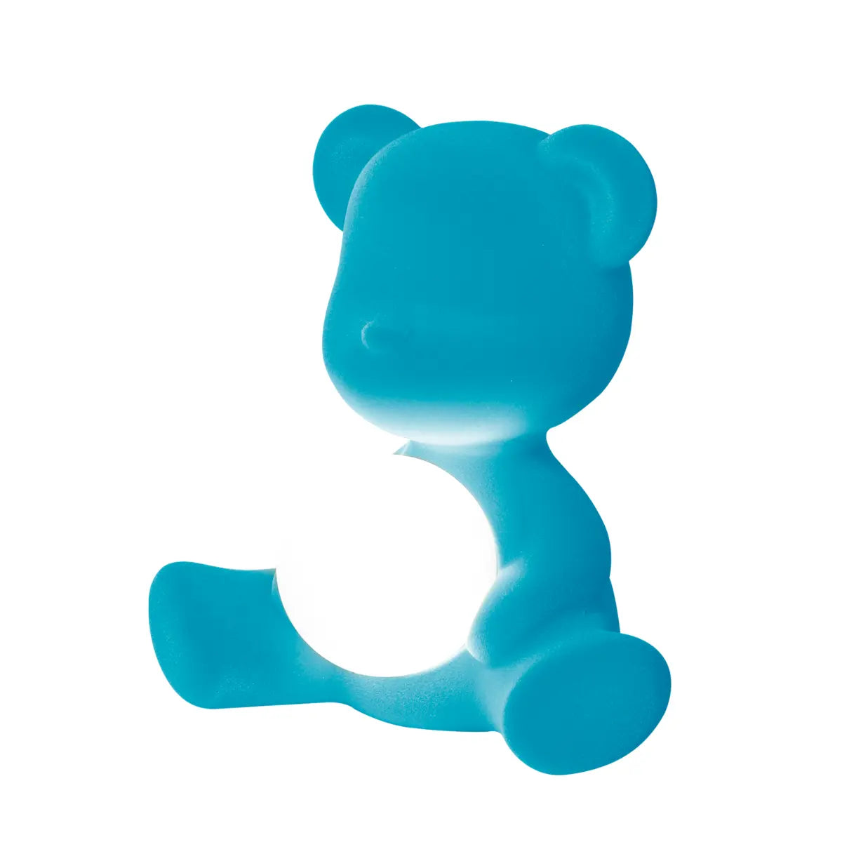 Lampada a forma di orsetto celeste con sfera che s'illumina al centro di Qeeboo profilo