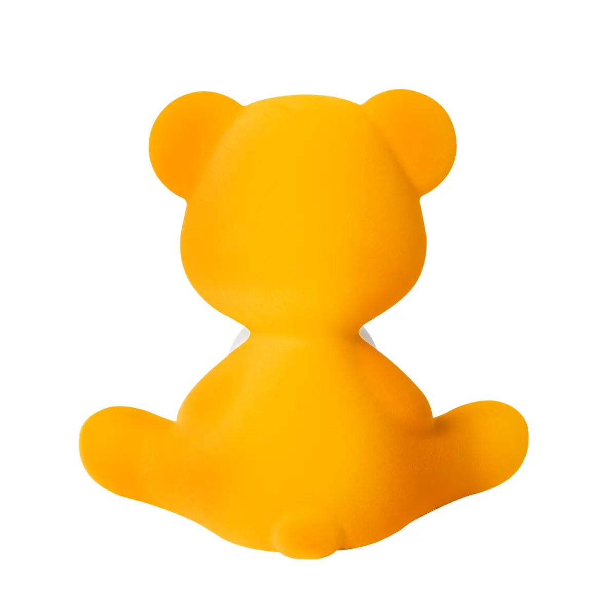 Lampada a forma di orsetto giallo con sfera che s'illumina al centro di Qeeboo retro