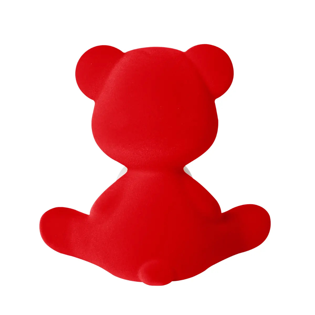 Lampada a forma di orsetto rosso con sfera che s'illumina al centro di Qeeboo retro