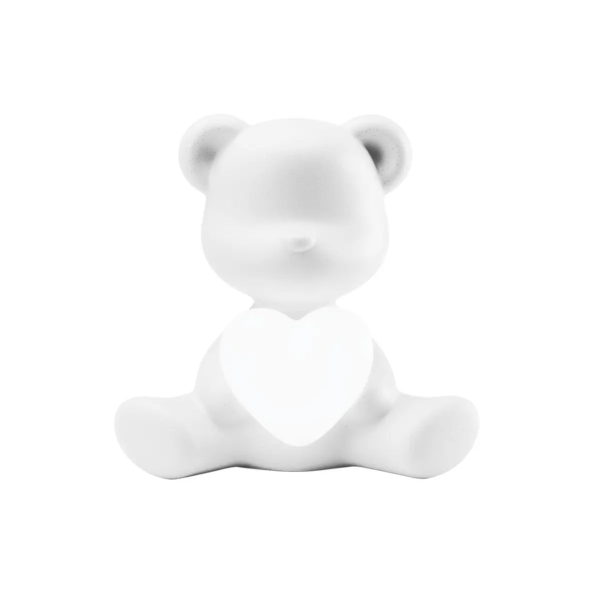 Lampada a forma di orsetto bianco con un cuore luminoso tra le zampe