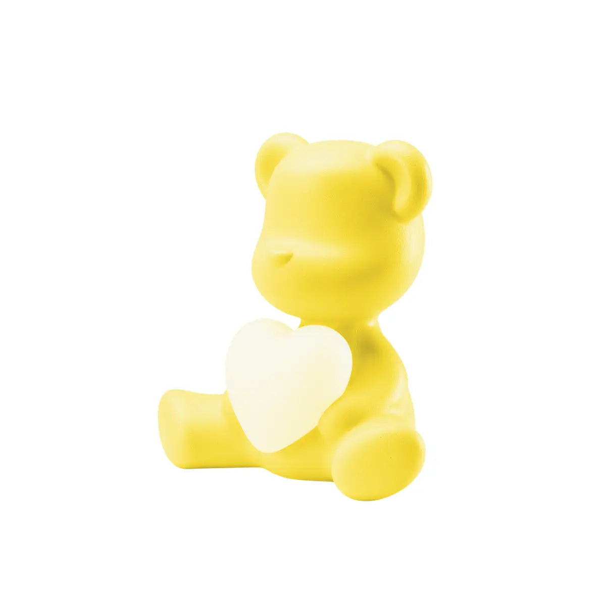 Lampada a forma di orsetto giallo con un cuore luminoso tra le zampe