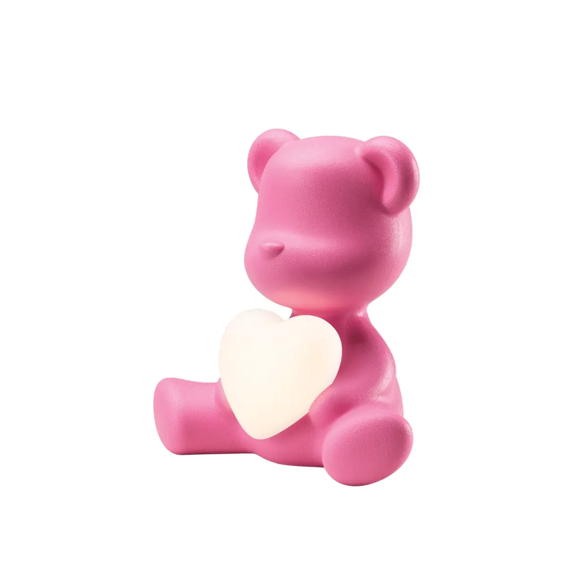 Lampada a forma di orsetto rosa con un cuore luminoso tra le zampe