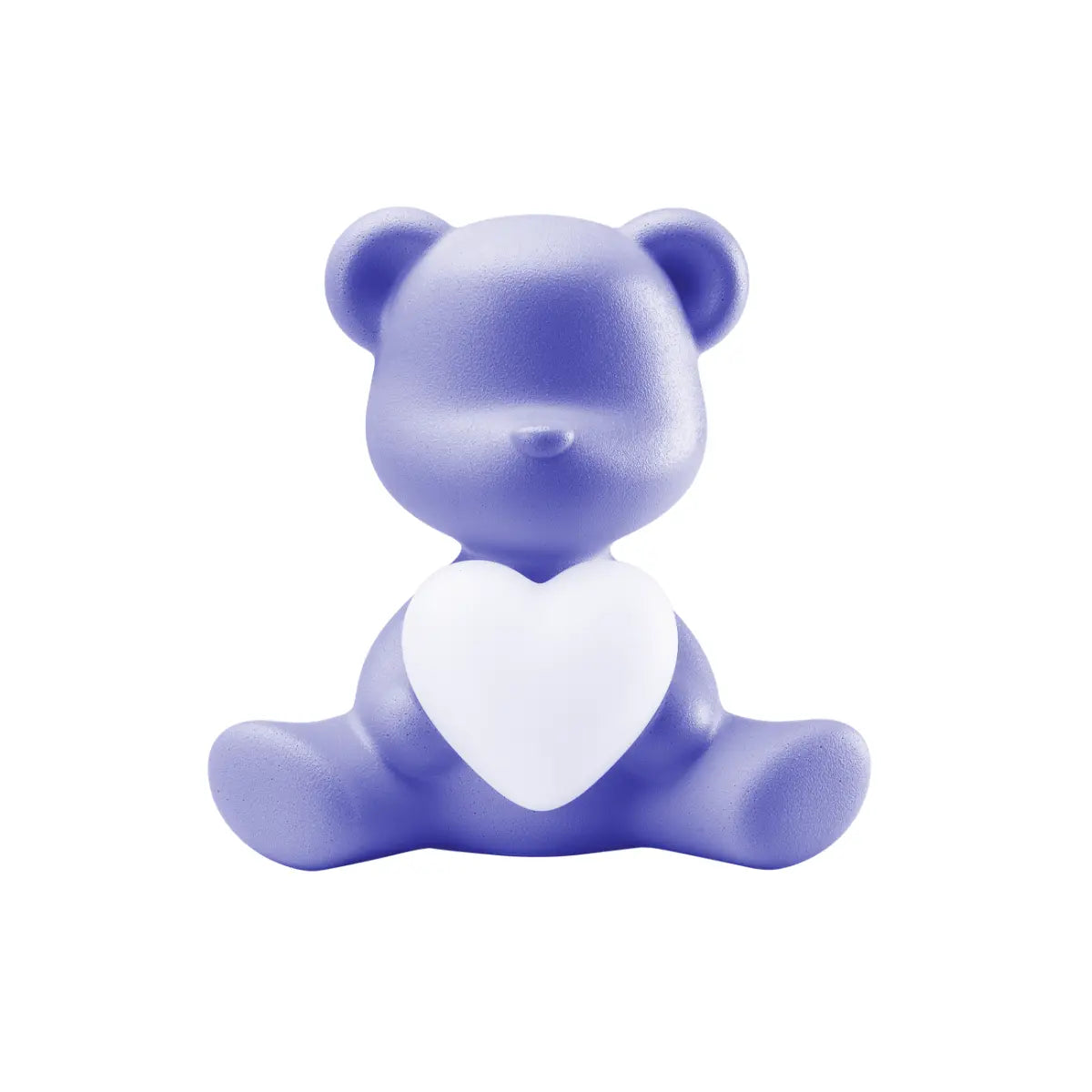 Lampada a forma di orsetto viola con un cuore luminoso tra le zampe