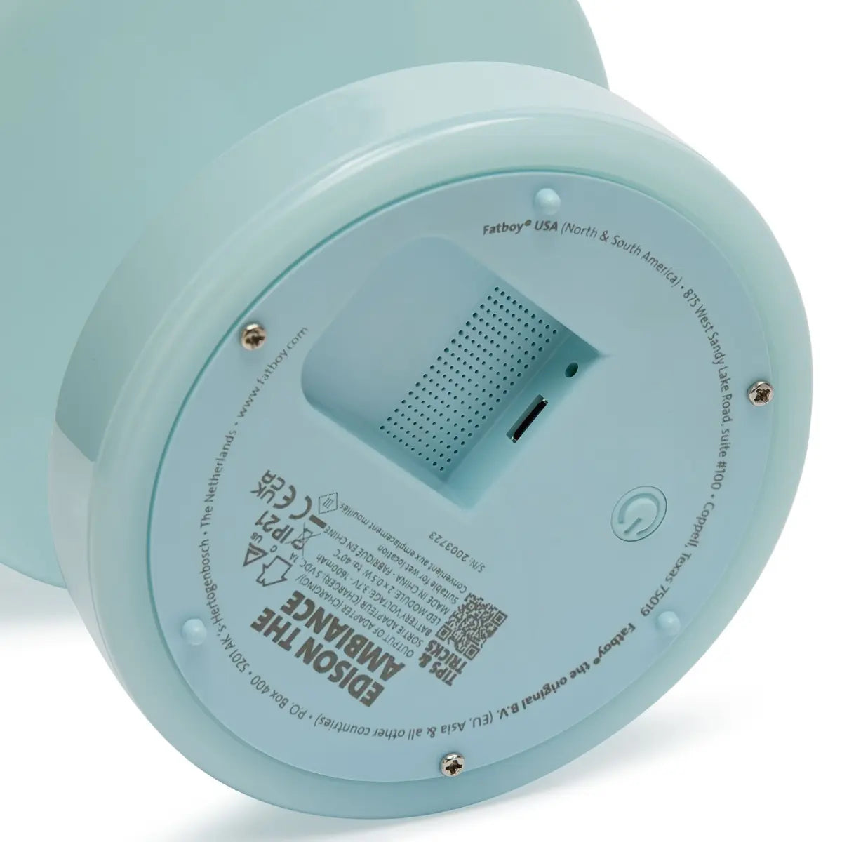 Dettaglio base Lampada da tavolo Ambiance di Fatboy lucida color azzurro pastello da interno 