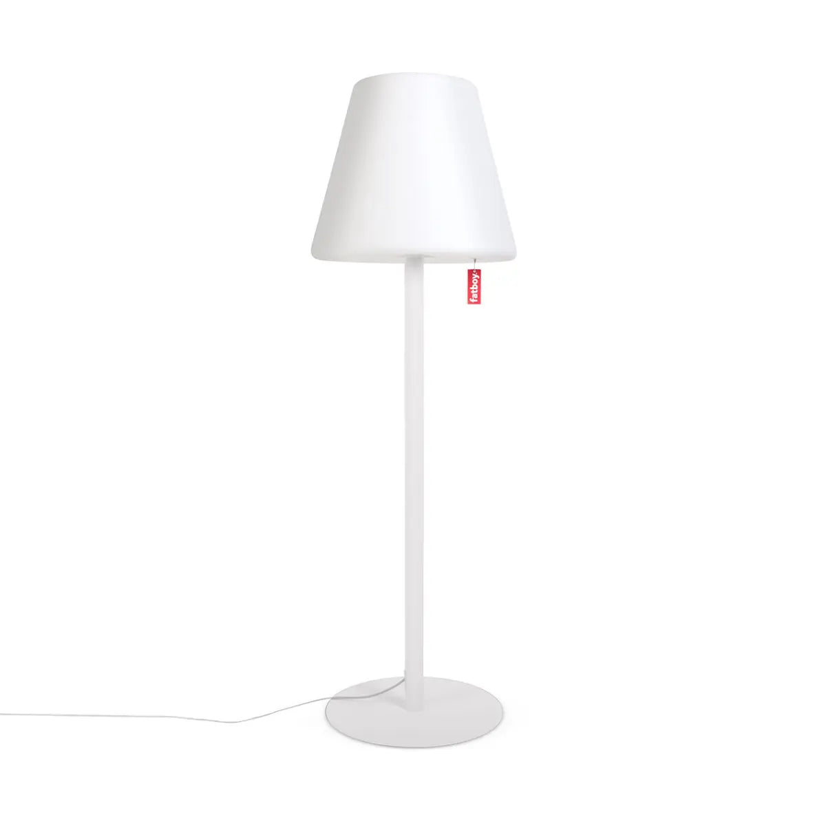 Lampada da terra con paralume bianco e stelo bianco Fatboy.