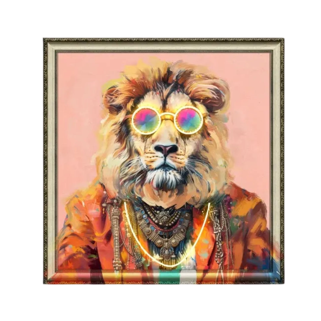 Painting Lion Led Therapy 80x120 cm
