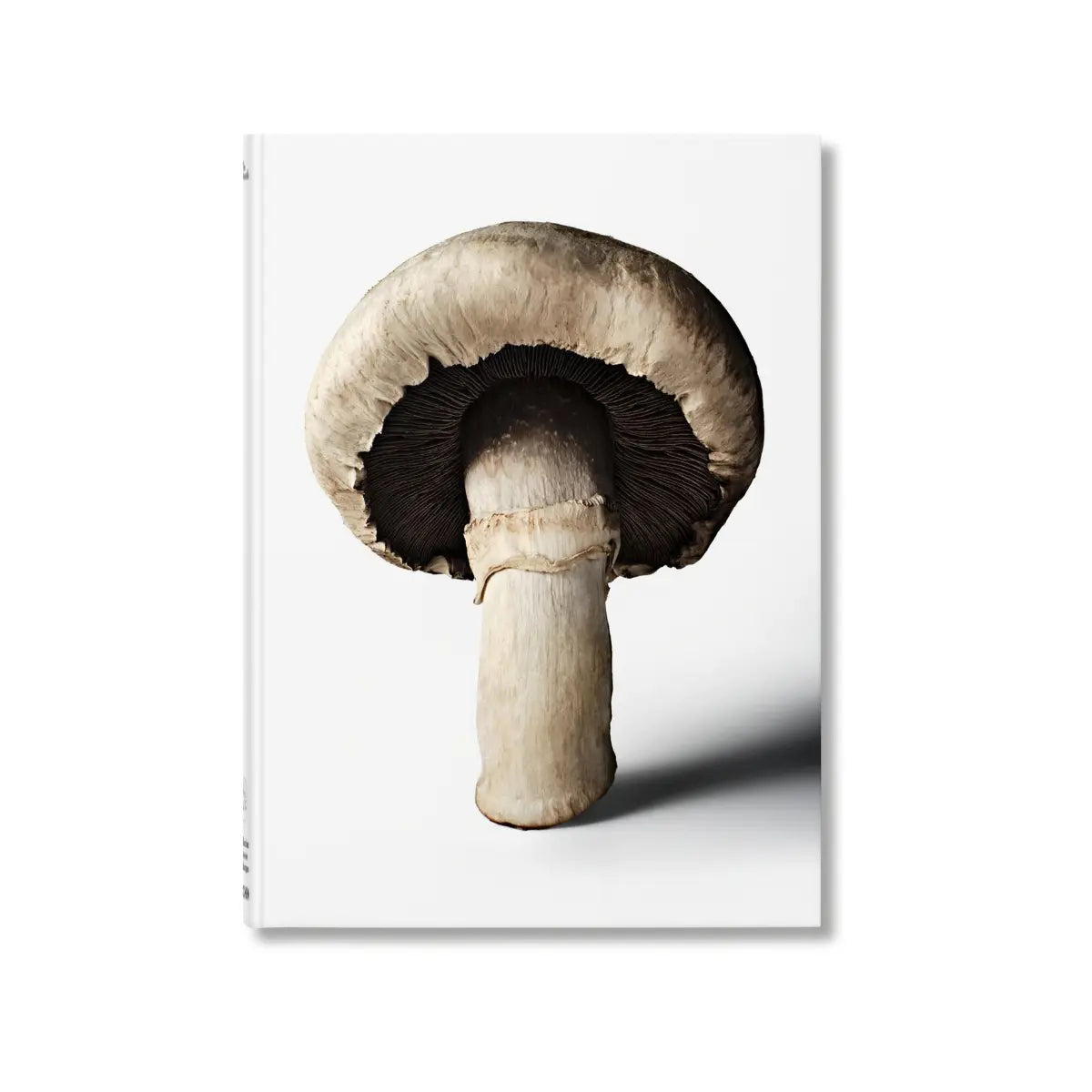 Copertina del libro The Gourmand's Mushroom, A Collection of Stories and Recipes. Copertina Bianca con foto di fungo