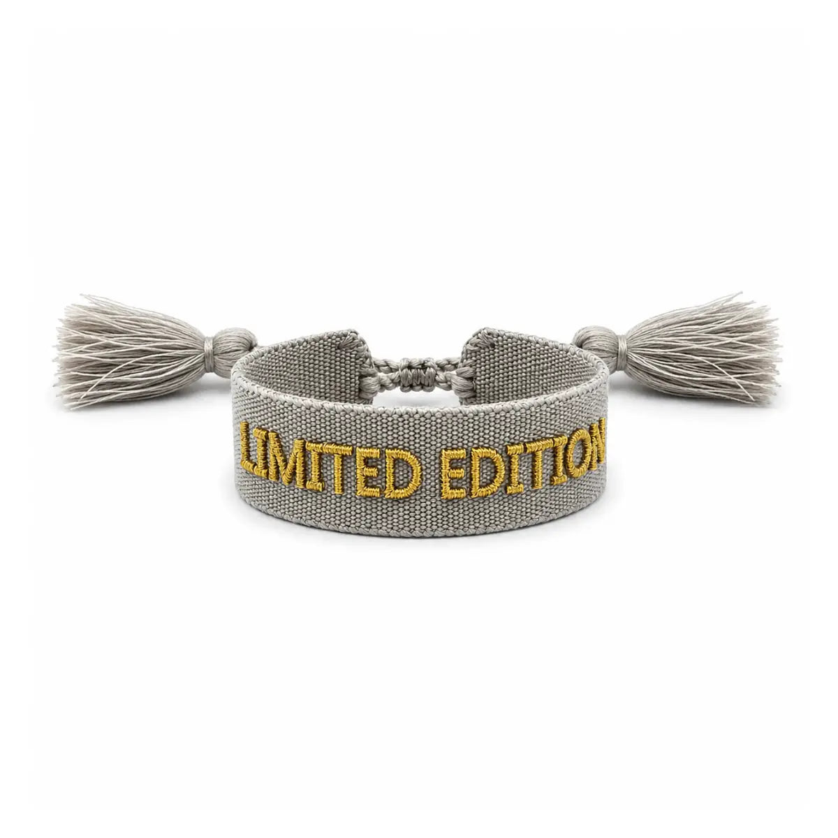 Braccialetto in tessuto con scritta Limited edition