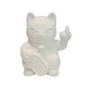 Statuina di Maneki Neko o lucky cat bianco opaco moderna e anticonvezionale