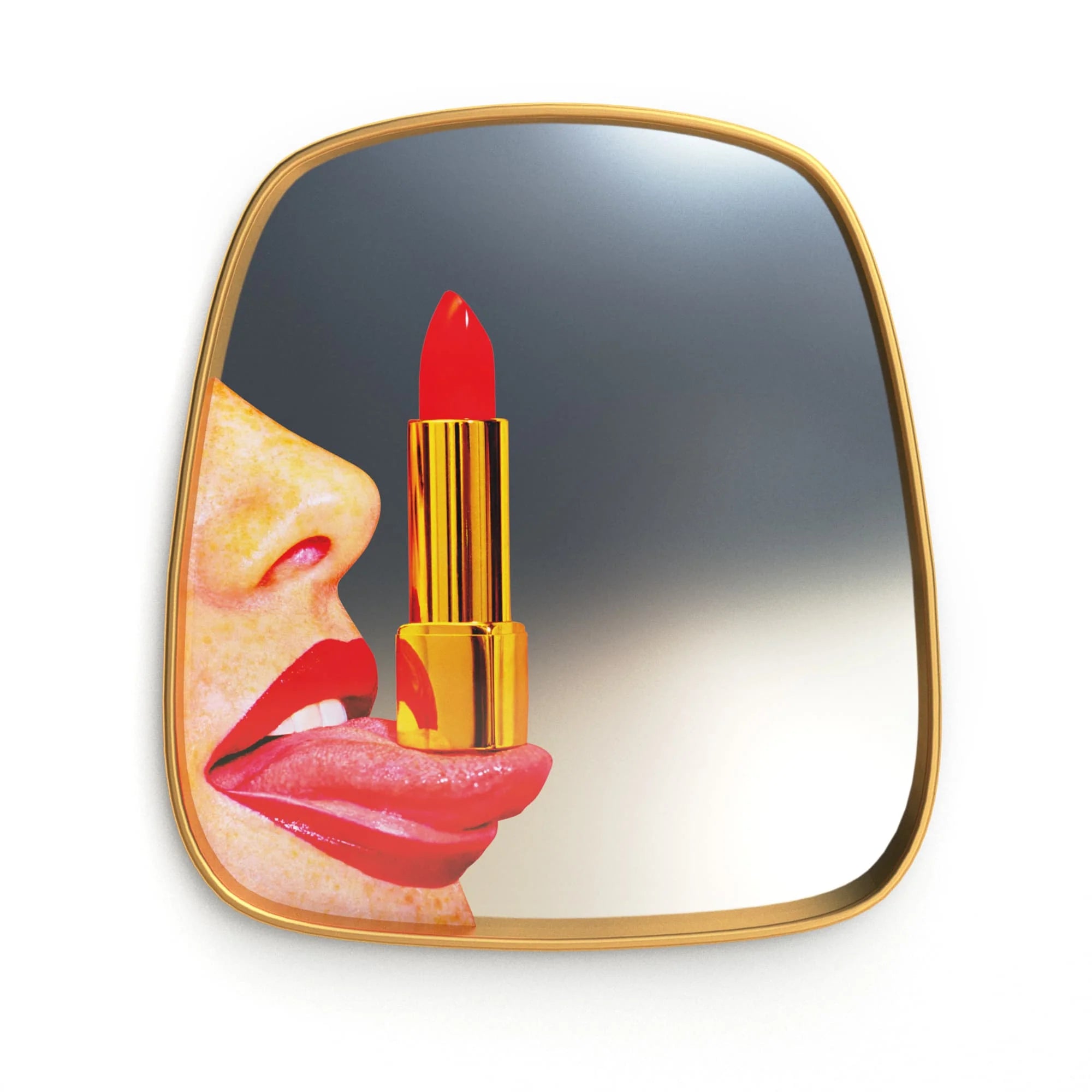 Specchio Gold Frame Tongue Toiletpaper x Seletti
