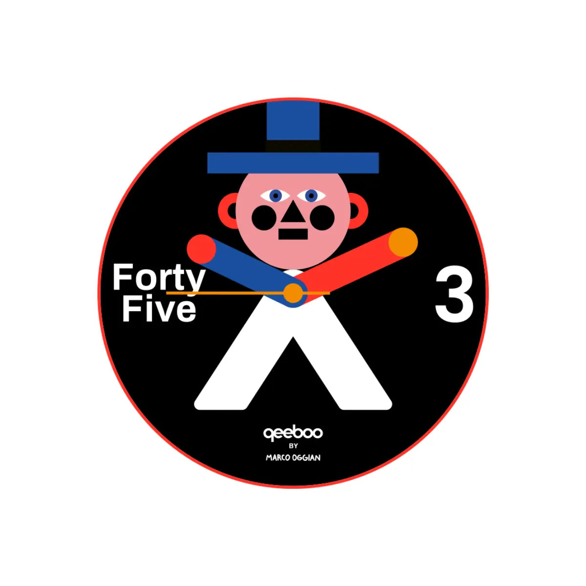 Orologio da muro con personaggio design by Marco Oggian per Qeeboo