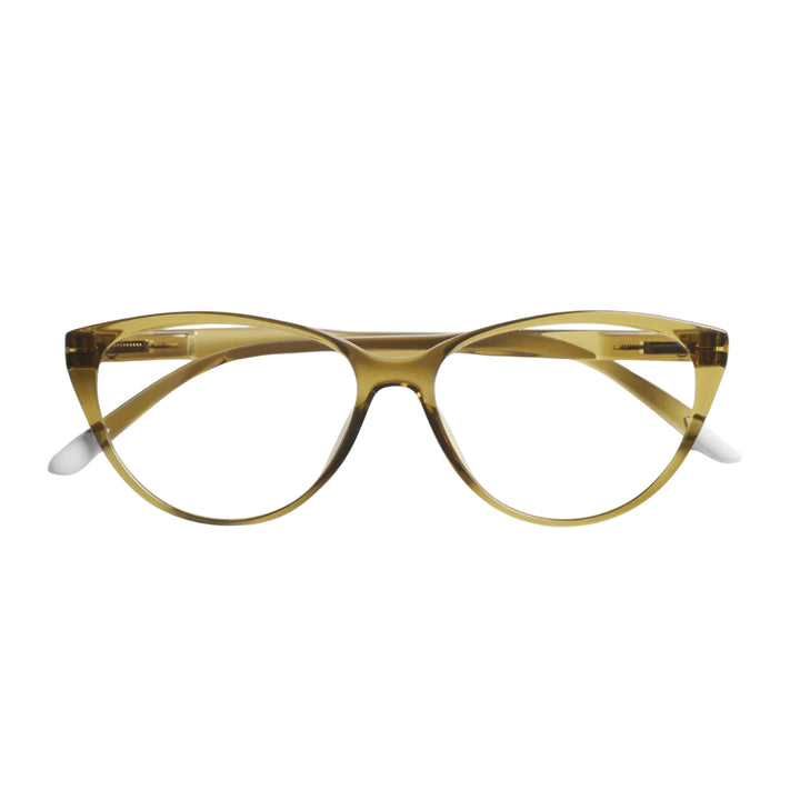 Occhiale da lettura protezione luci blu montatura verde matcha lucida. Sfondo bianco