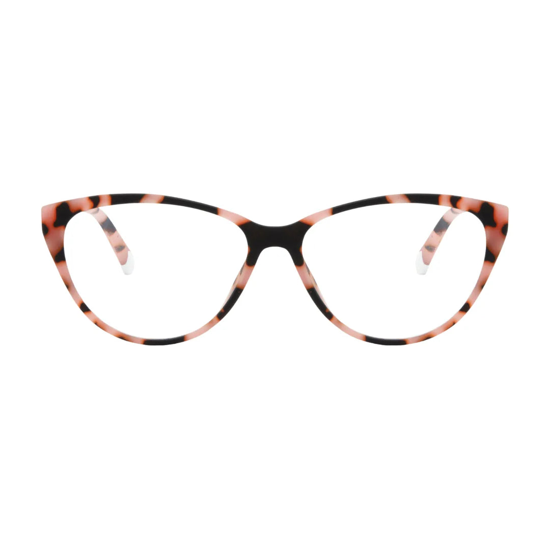 Occhiale da lettura  protezione luci blu montatura rosa tortoise opaca. Sfondo bianco