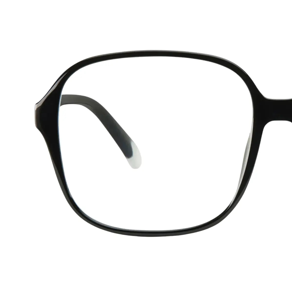 Occhiale da lettura protezione luci blu montatura nero lucido. Sfondo bianco