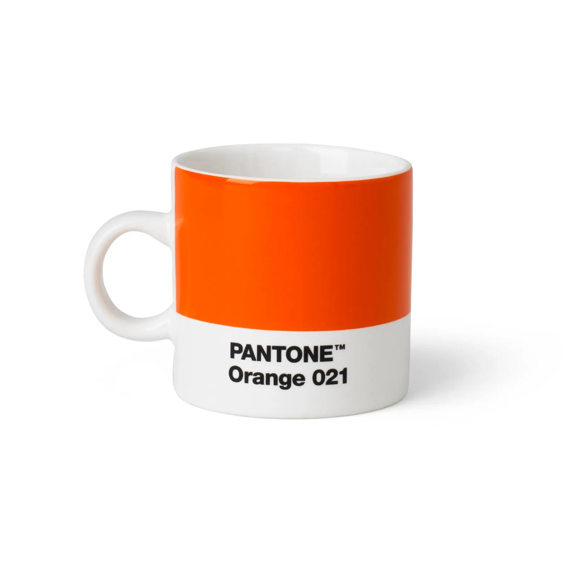 Tazza da caffè espresso Pantone Arancione in ceramica con ansa per sorreggerla.