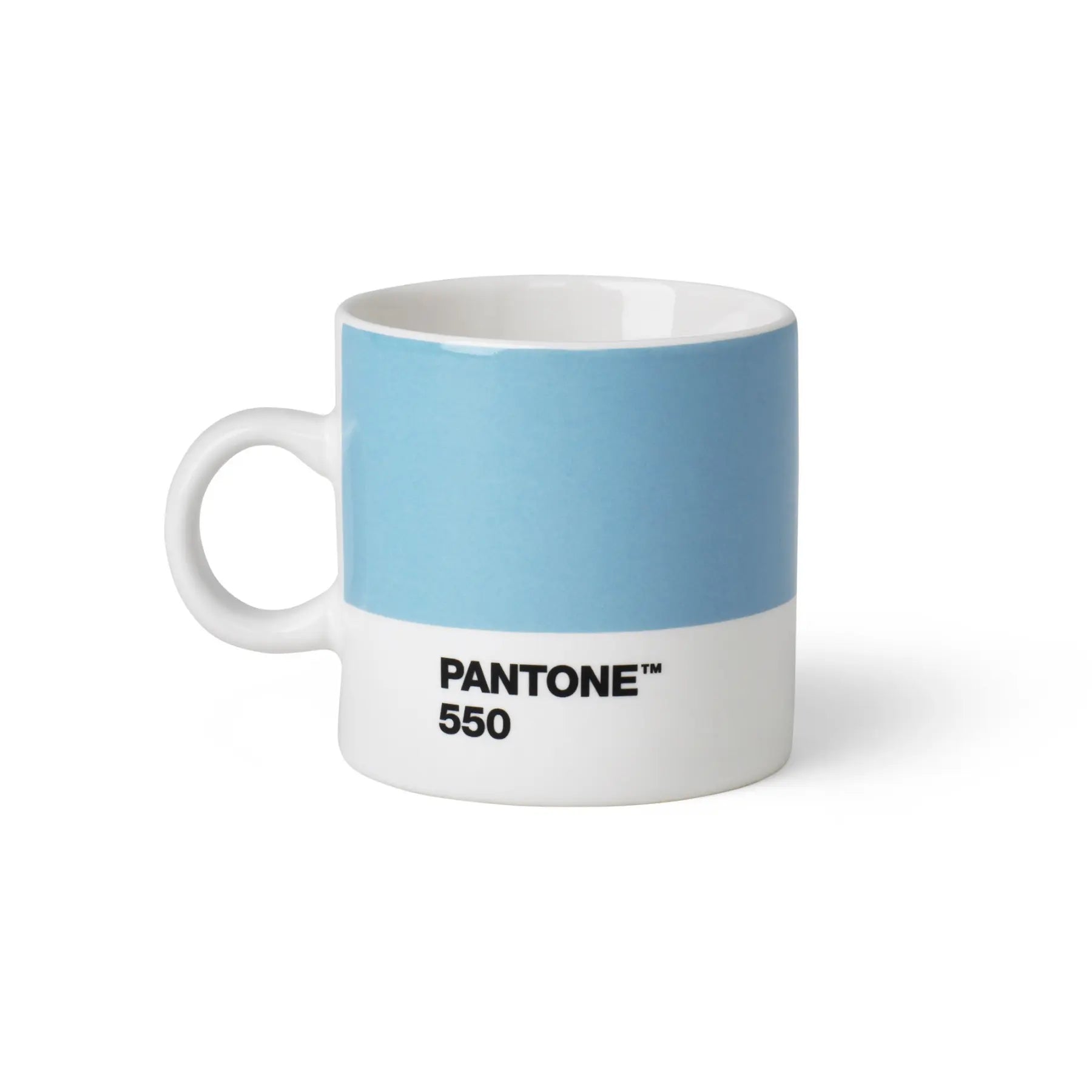 Tazza da caffè espresso Pantone Azzurro in ceramica con ansa per sorreggerla.
