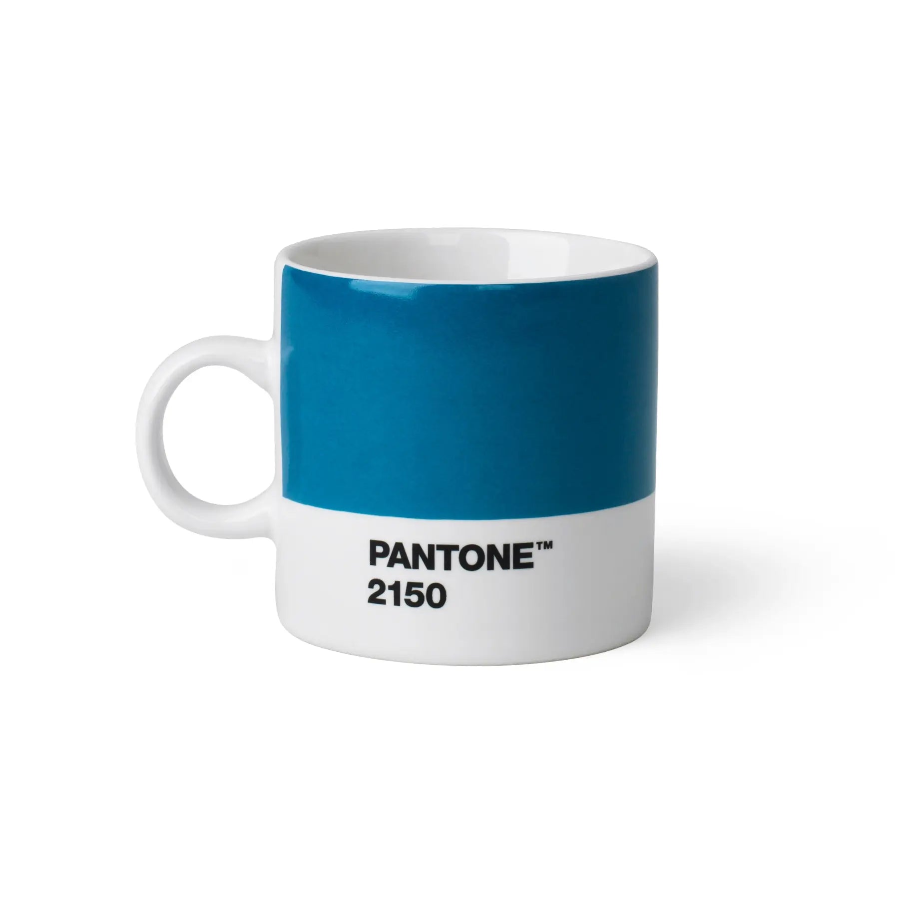 Tazza da caffè espresso Pantone Blu in ceramica con ansa per sorreggerla.
