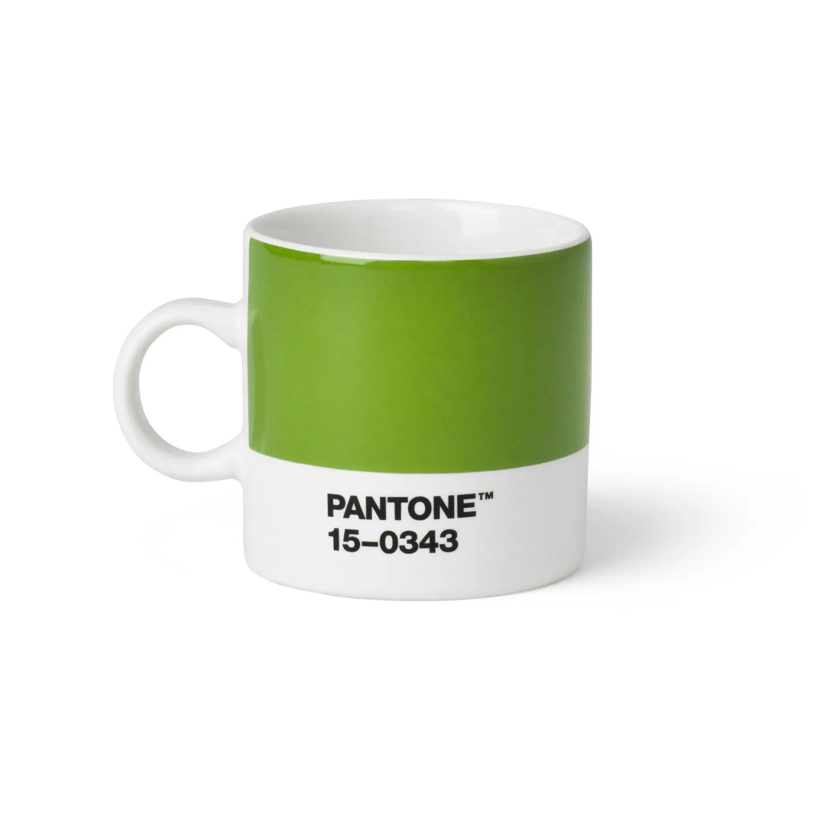 Tazza da caffè espresso Pantone Verde in ceramica con ansa per sorreggerla.