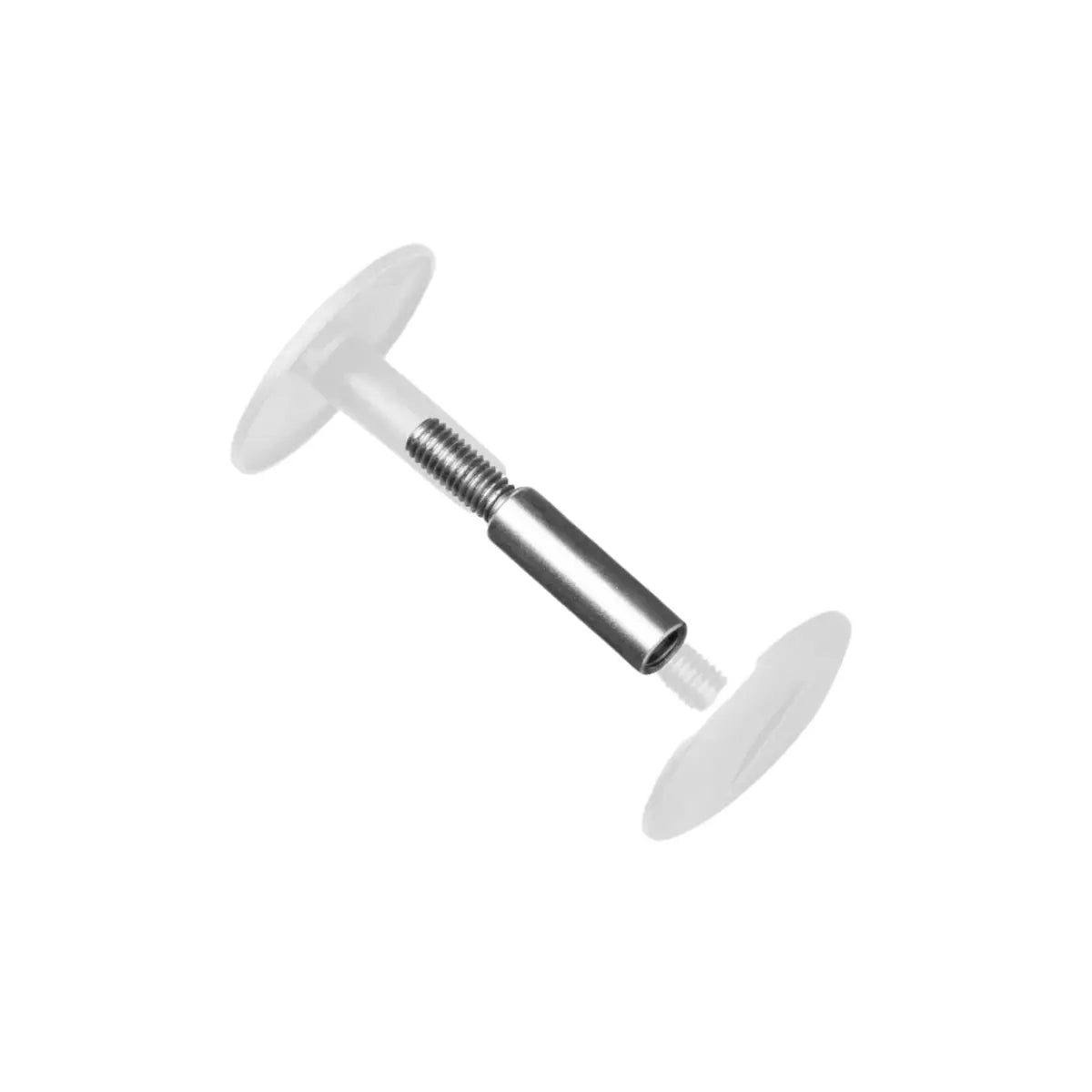 Descrizione del posizionamento e funzionamento del perno estensore di Orbitkey. Sfondo bianco