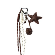 Keychain with Brown Star and Knot Charms