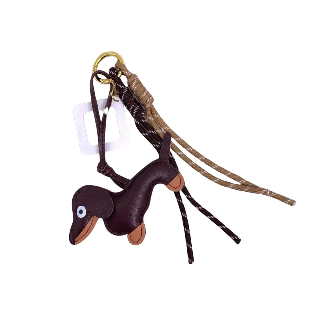 Dachshund Keychain and Square Charm