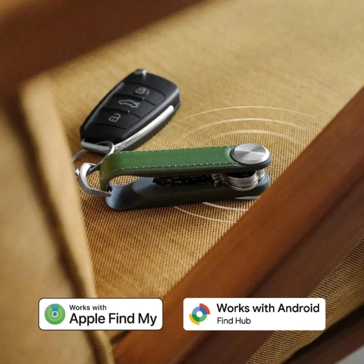 Portachiavi Orbitkey Tracker Leather verde