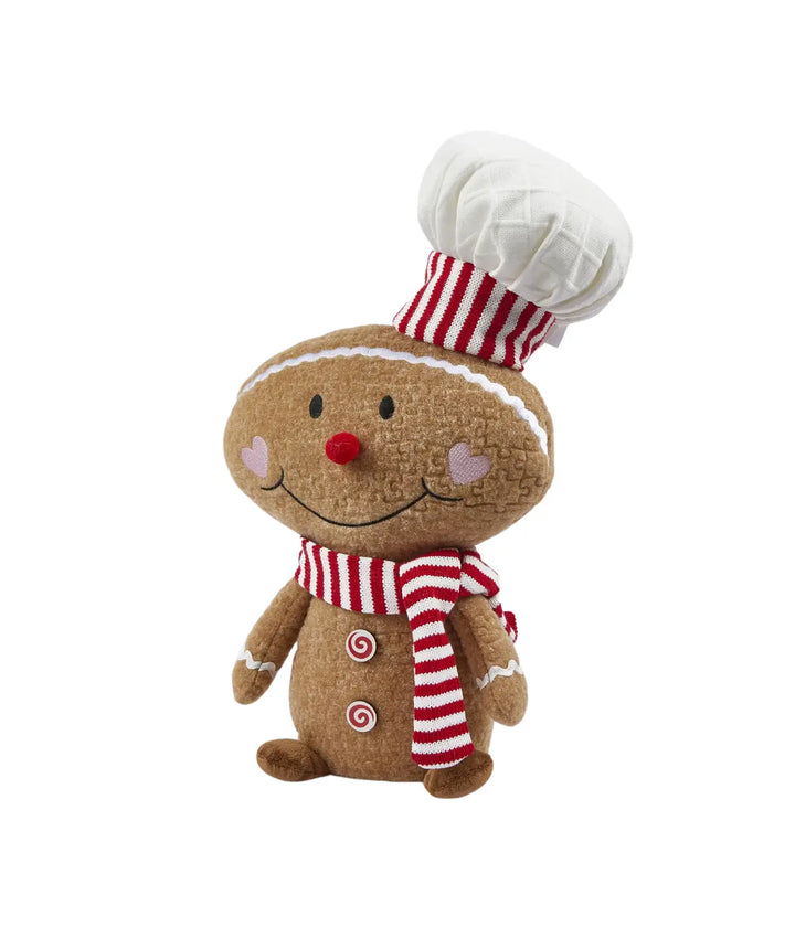 Un pupazzo con cappello, sciarpa bianca e rossa, solo piedini piccoli. Sfondo bianco