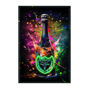 Quadro Champagne con etichetta illuminata da strisce a Led