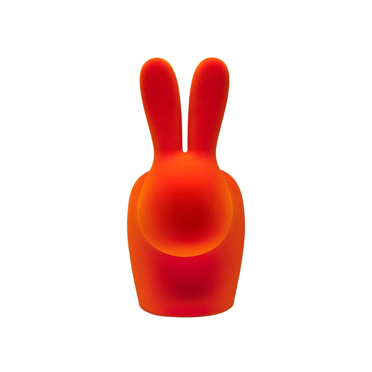 Seduta a forma di coniglio in velluto arancione