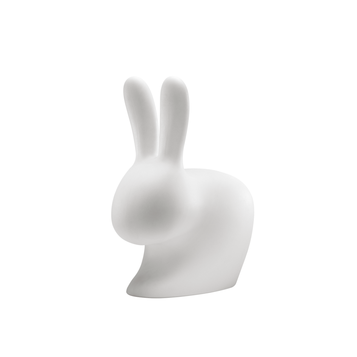 lampada bianca a forma di coniglio di qeeboo, su sfondo bianco