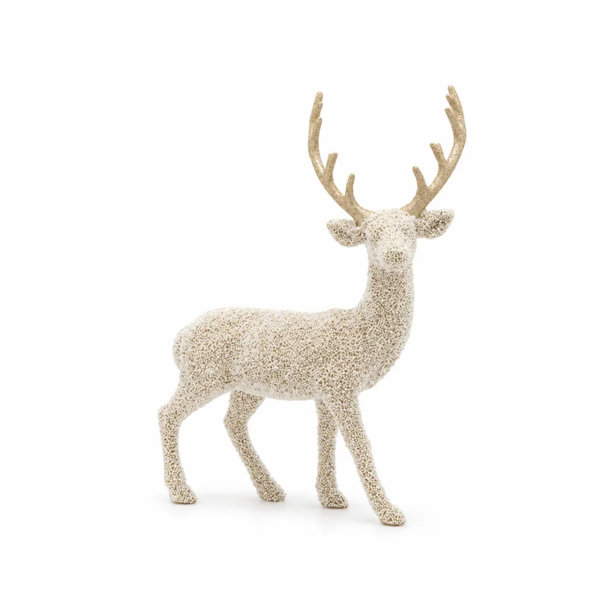 Renna decorativa EDG con perle champagne H 54,5 cm