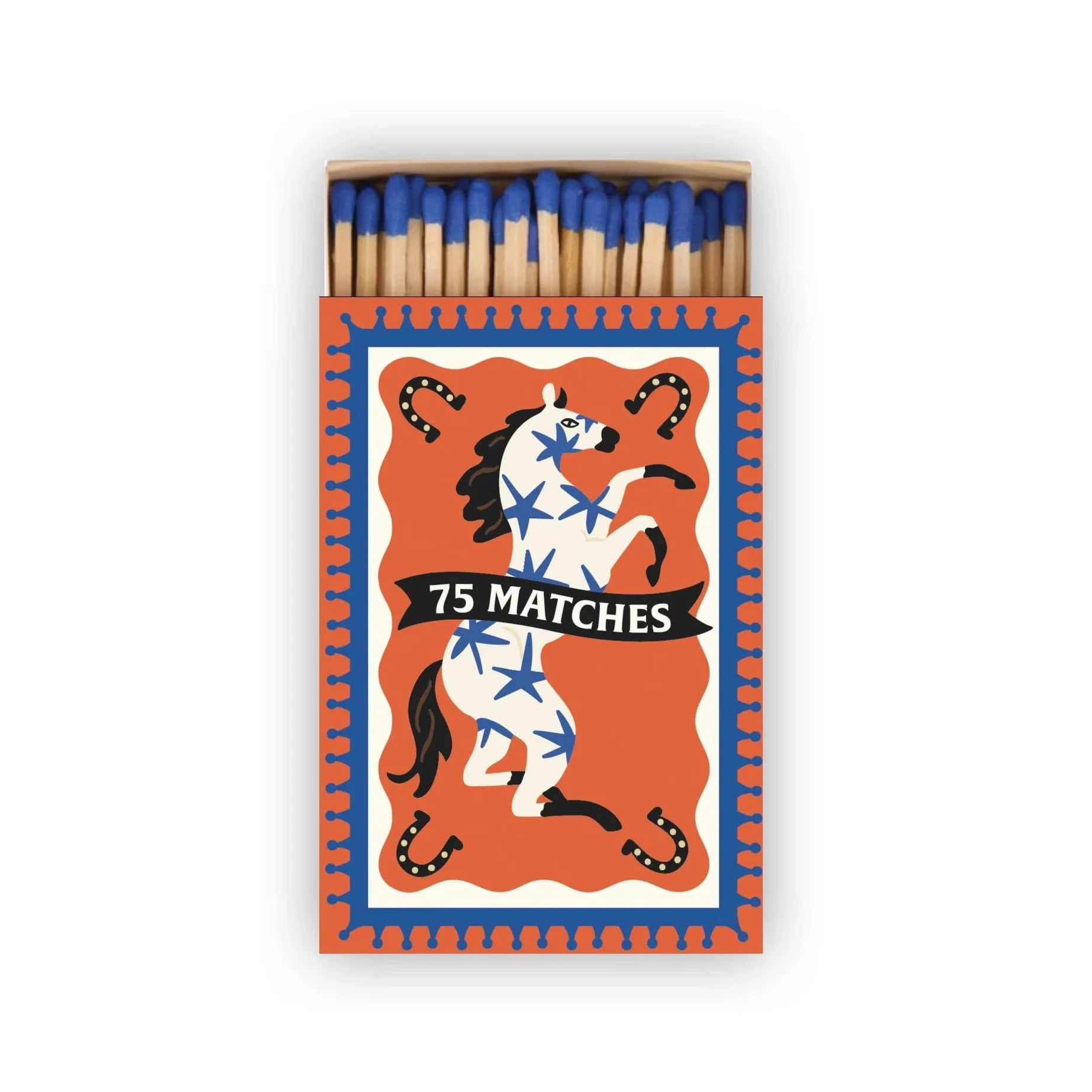 Scatola fiammiferi con grafica Cavallo. All'interno 75 fiammiferi da poter utilizzare.