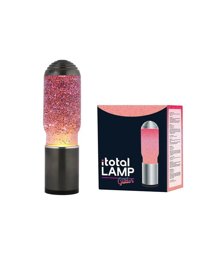 Lava lamp diffusore base e tappo grigio. Scatola nera disegno lavalamp scritta itotal. Sfondo bianco