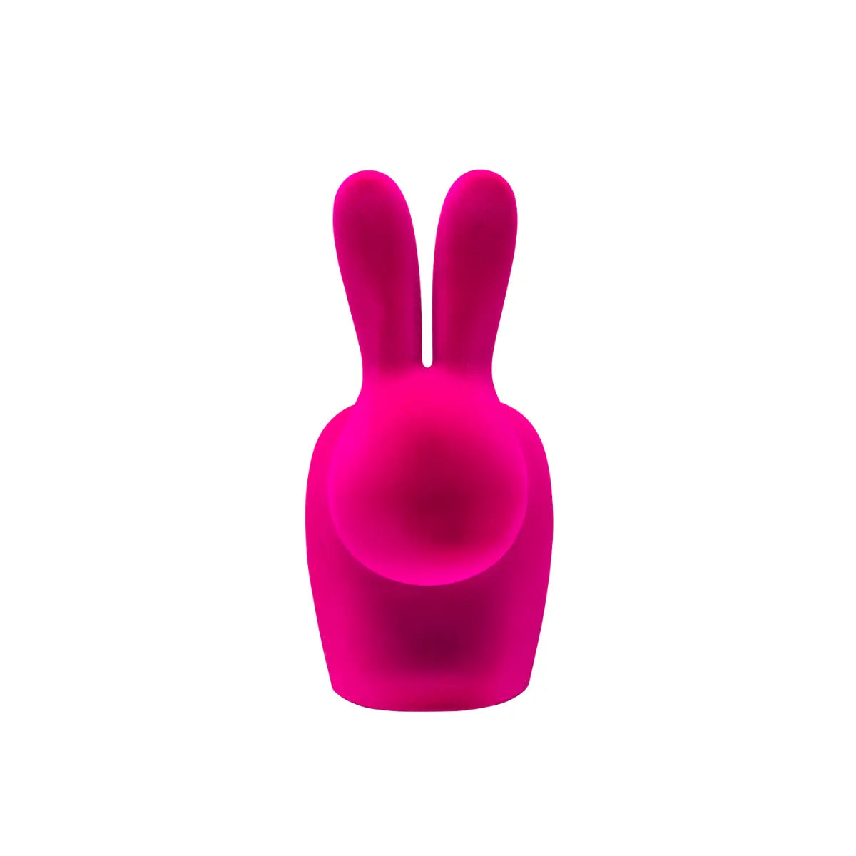 Sedia a forma di coniglio in velluto fucsia