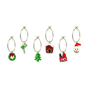 Set 6 anellini segnaposto in vetro WD Lifestyle con decoro natalizio