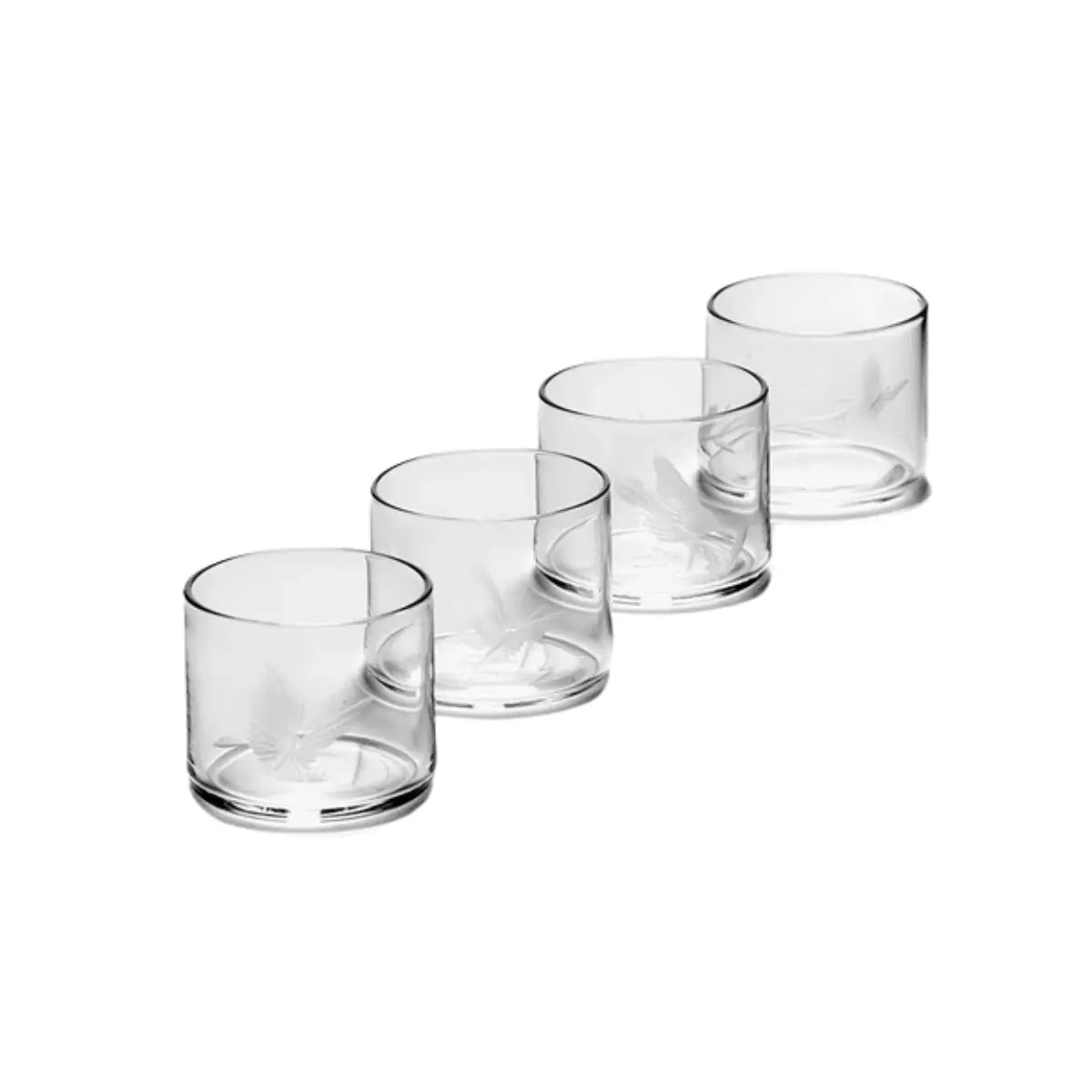 Set di 4 bicchierini da shot Unity in cristallo trasparente inciso a mano – Tomorrowland x Serax