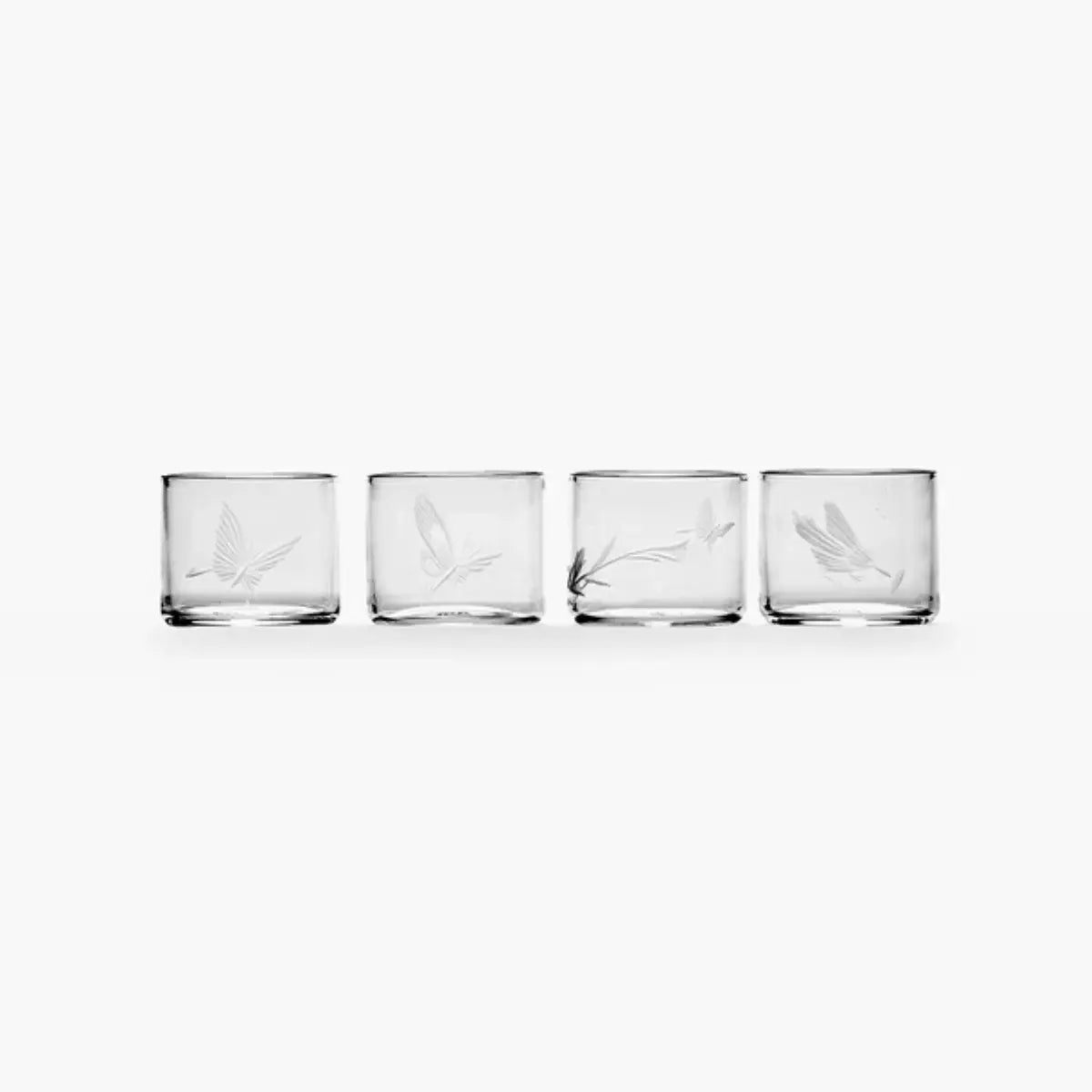 Set di 4 bicchierini da shot Unity in cristallo trasparente inciso a mano – Tomorrowland x Serax