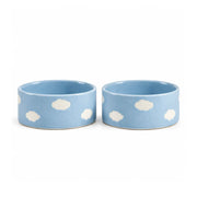 Set 2 ciotole per animali Cloud Azzurro in gres 14 cm