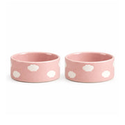 Set 2 ciotole per animali Cloud Rosa in gres 16,5 cm