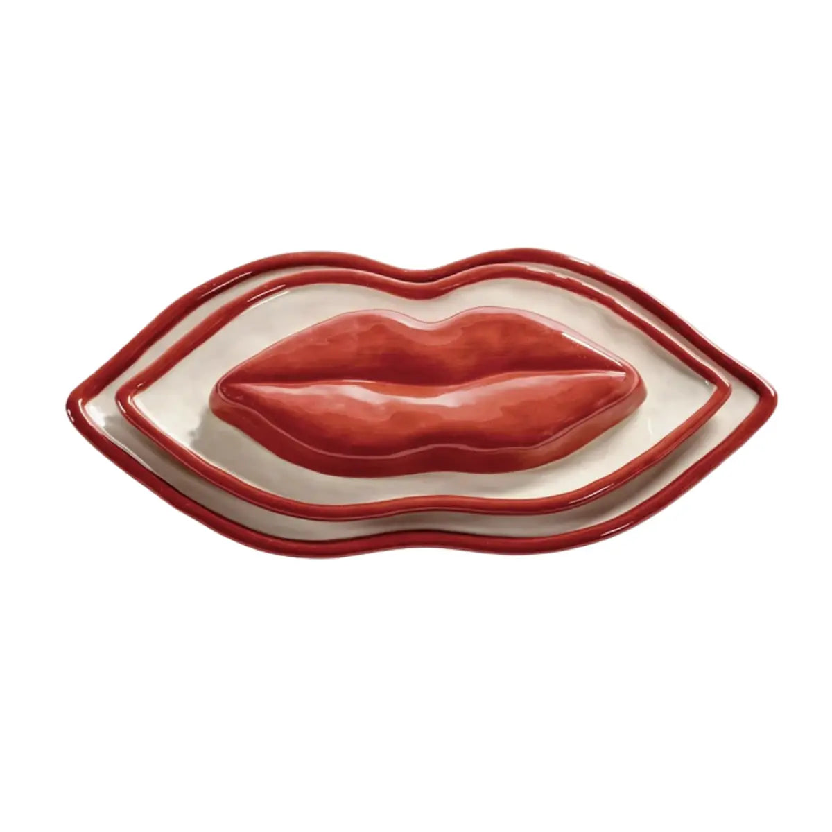 Set di 3 piatti da portata Lips Les Objets Mouleversants in ceramica rossa – Wouters & Hendrix x Serax