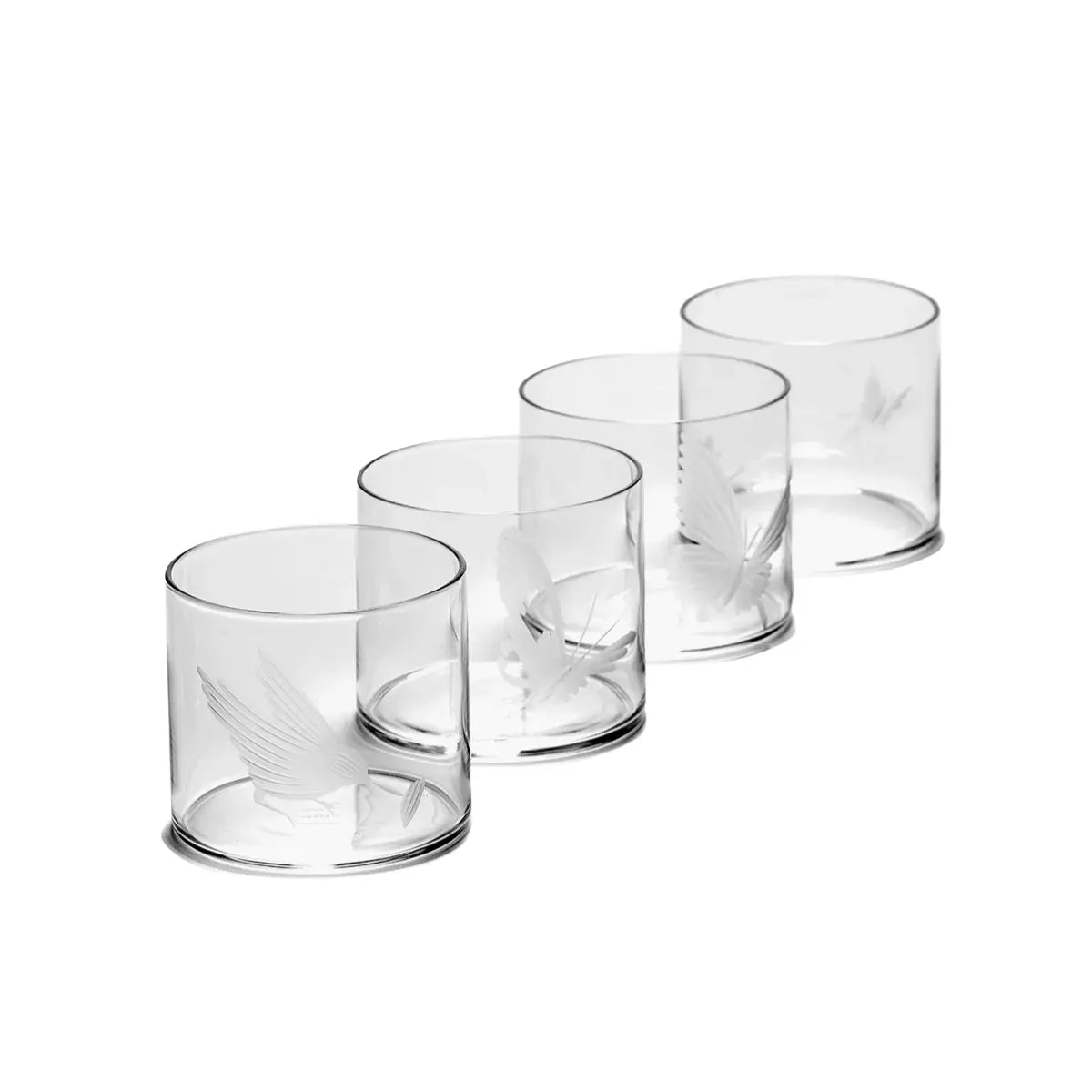 Set di 4 bicchieri tumbler Unity in cristallo trasparente inciso a mano – Tomorrowland x Serax