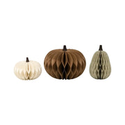 Set 3 zucche decorative in carta Nordic Moss nei toni naturali