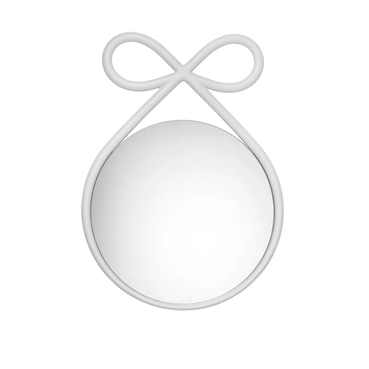 Specchio da parete arricchito da un bordo a forma di fiocco bianco Qeeboo