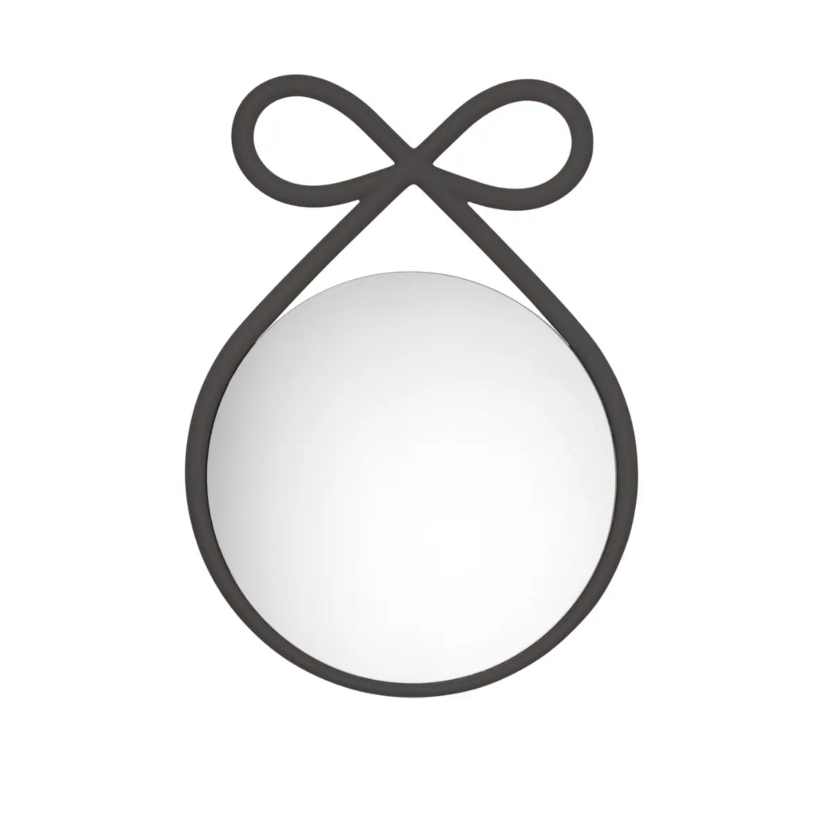 Specchio da parete arricchito da un bordo a forma di fiocco nero Qeeboo