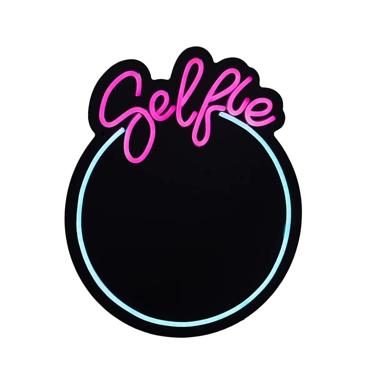 Specchio selfie con neon bicolore quando è accesso