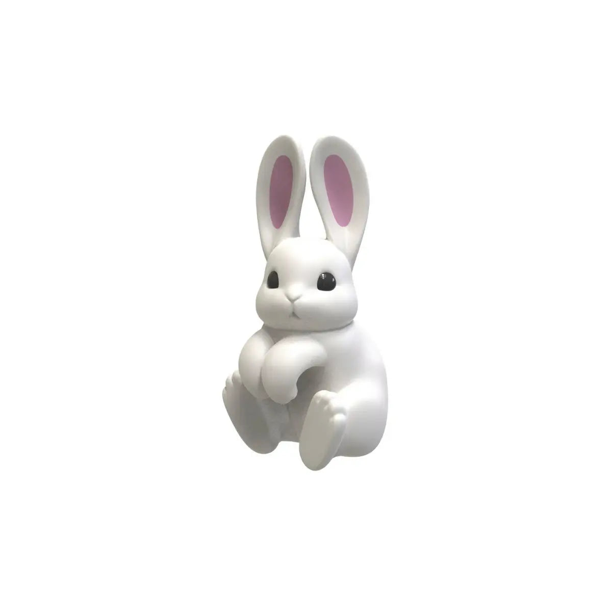 Poggiamestolo e supporto per coperchio a forma di coniglietto bianco.